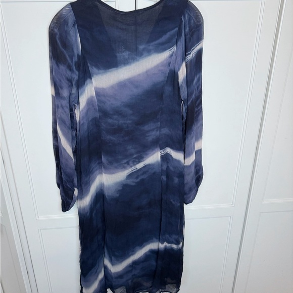 New SOFT SURROUNDINGS Blue Himalaya Dress Indigo Tie Dye #2EJ67 Sz Medium - Picture 3 of 12